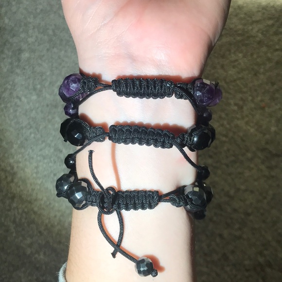 Beaded Gemstone Bracelets (Set of 3) - Picture 3 of 4